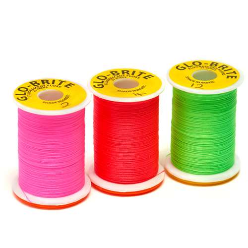 Veniard Glo-Brite Floss 25 Yards 150D Amber (Pack Of 12) Fly Tying Materials (Product Length 25 Yds / 22m)